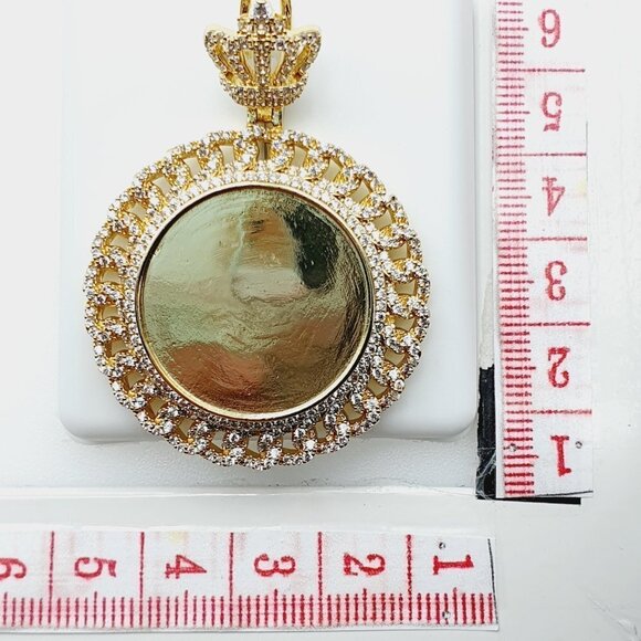 14K Gold Plated Cubic Zircon Pendant, EVBRS639 - Picture 9 of 9